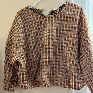 Beaton Flower Checkered Utility Top Cotton